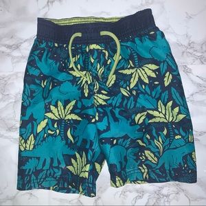 Old Navy Boys Green Dinosaur Swim Trunks - 4T
